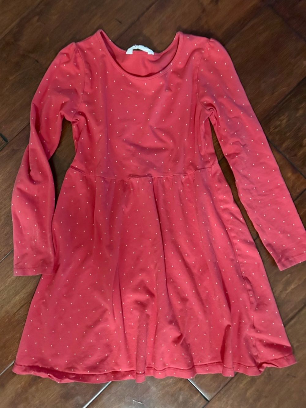 H&M Hot pink and white polka dot longsleeve dress (size 8-10yr)